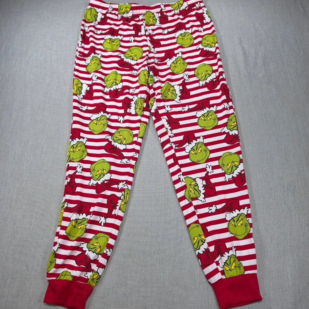 Dr. Seuss Grinch Pajama Set Womens Medium Red NWT Christmas Sleepwear LZ44103SB